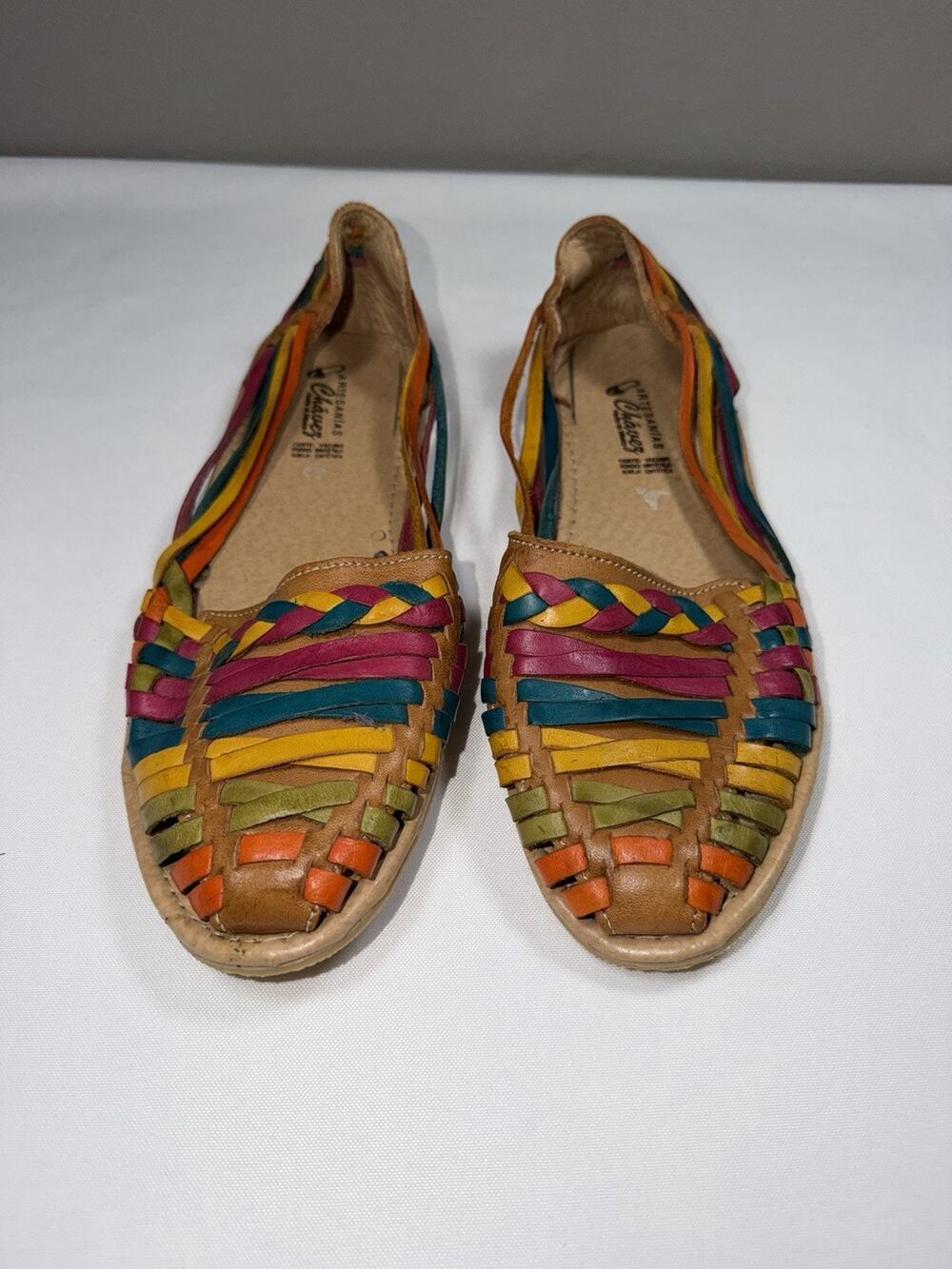 Artesanias Chavez Womens Handmade Leather Huarache Sandals Size 9.5 - 10